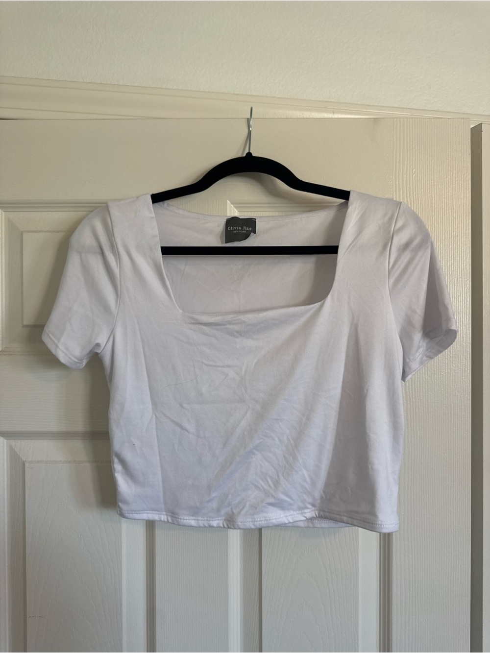 Olivia Rae White Square Neck Crop Top